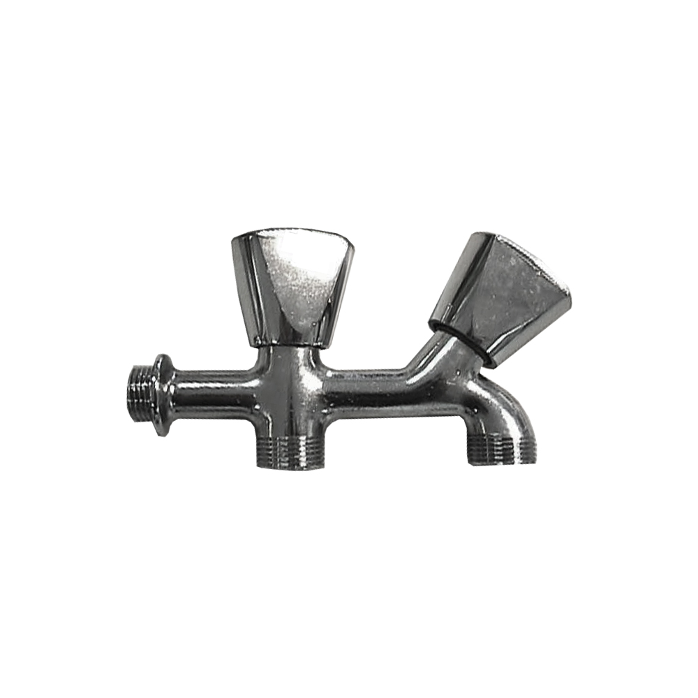 Torneira para máquina de lavar rosca dupla v/ metal cromado 1/2 (embalado)