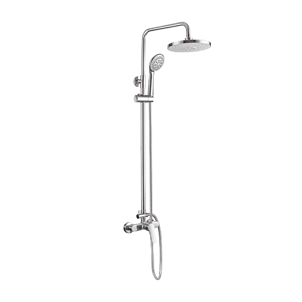 Barra casa de banho com monocomando  pulverizador superior  flexo e cabo de duche edm