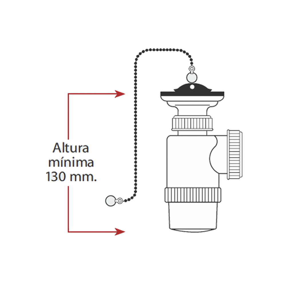 Mini sifão garrafa extensível v70 com corrente e tampa de borracha