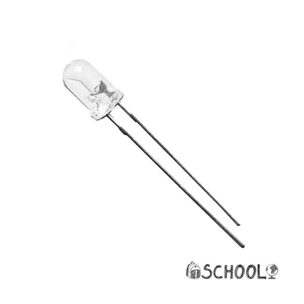 Diodo led branco 5mm (artesanato) 1 9v edm