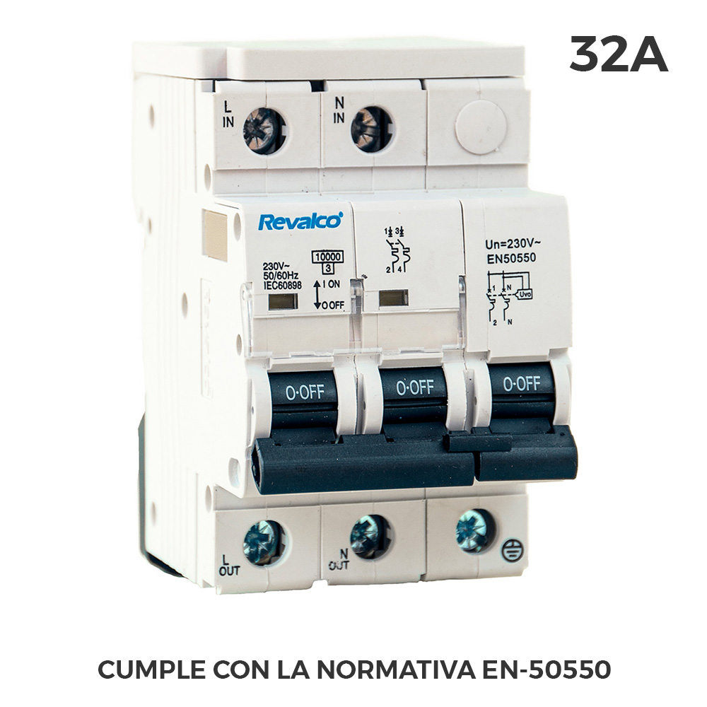 Iga 2p 32a c 10ka proteção de sobretensão permanente cumpre normativa en-50550 e transitório 5-15ka 275v