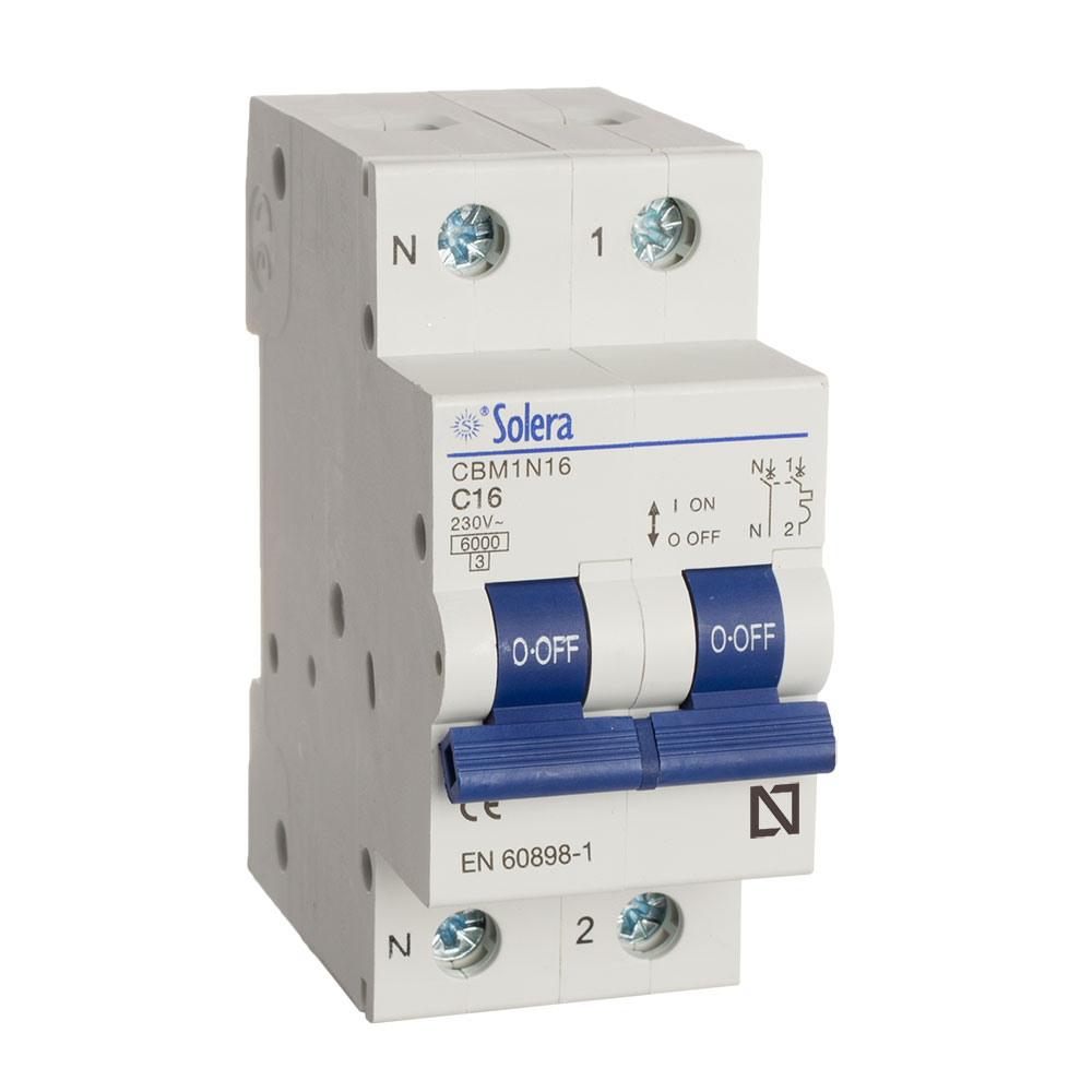 Disjuntor magnetotérmico solera 1 polo+neutro 10a (retractilado) cbm1n10