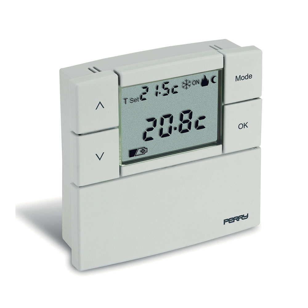 Termômetro digital 3v serie  zefiro  84x84mm cor branco perry