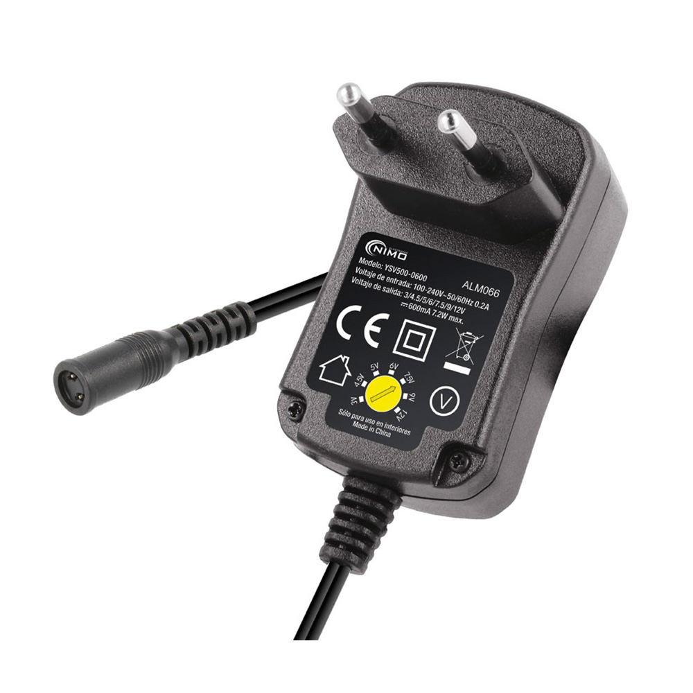 Fonte de alimentação eletrónica 12v 600mah 7 2w com seletor ajustável de 3v a 12v