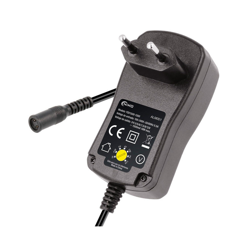 Fonte de alimentação eletrónica 12v 1500 mah 7 2w com seletor ajustável de 3v a 12v
