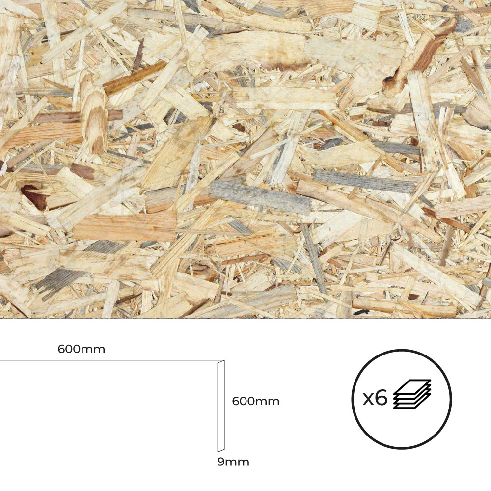 Kit 6 placas osb 600x600x9mm. bertini.