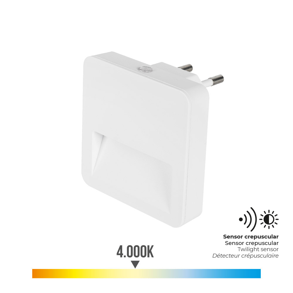 Luz de presença led 0 5w 5lm 4000k quadrado luz dia com visor 6 5x4 5x6 5cm edm