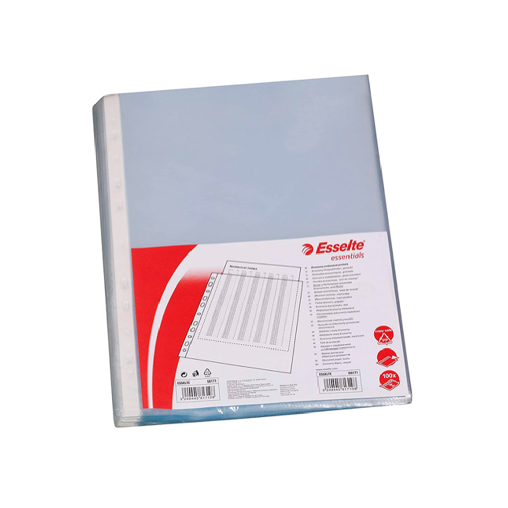 Pack de 100 micas 11 furos din a4 esselte pl 80mc esselte