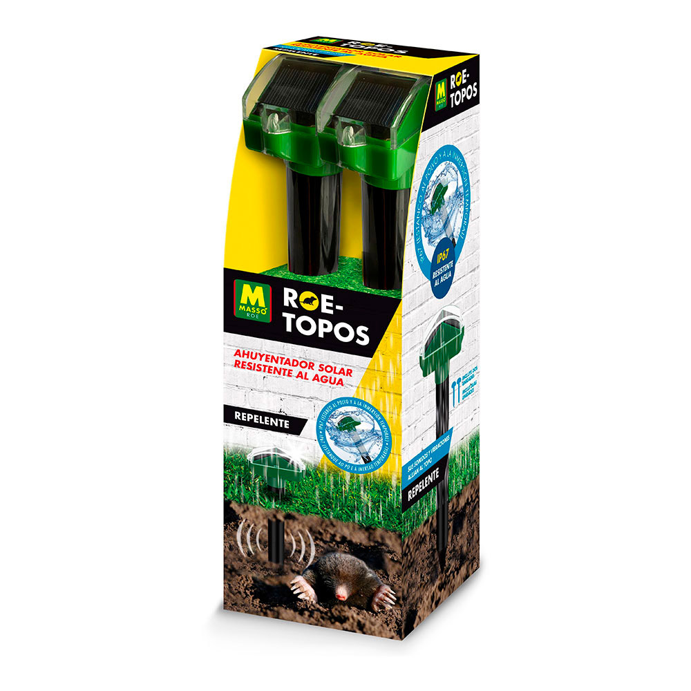 Repelente solar para topos resistente a agua 2 unid. roe 231644 masso