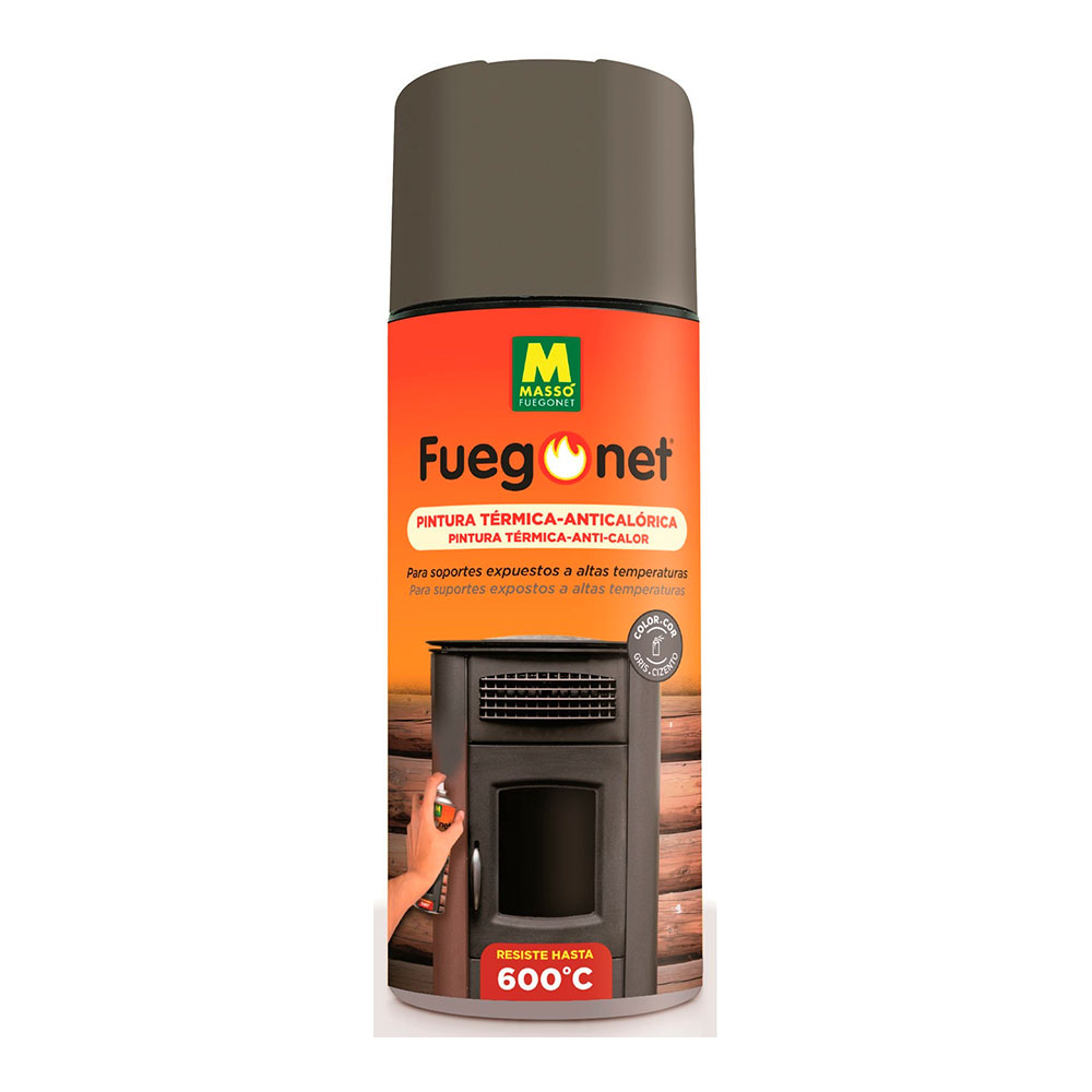 Pintura anti-calorifica cinzento 400ml fuegonet masso