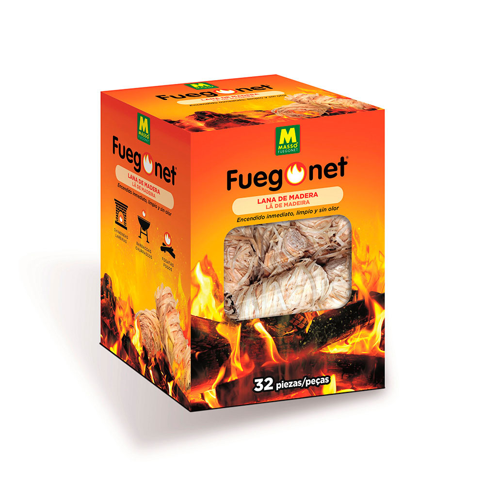 Lã acende fogo 32 pcs. fuegonet massó