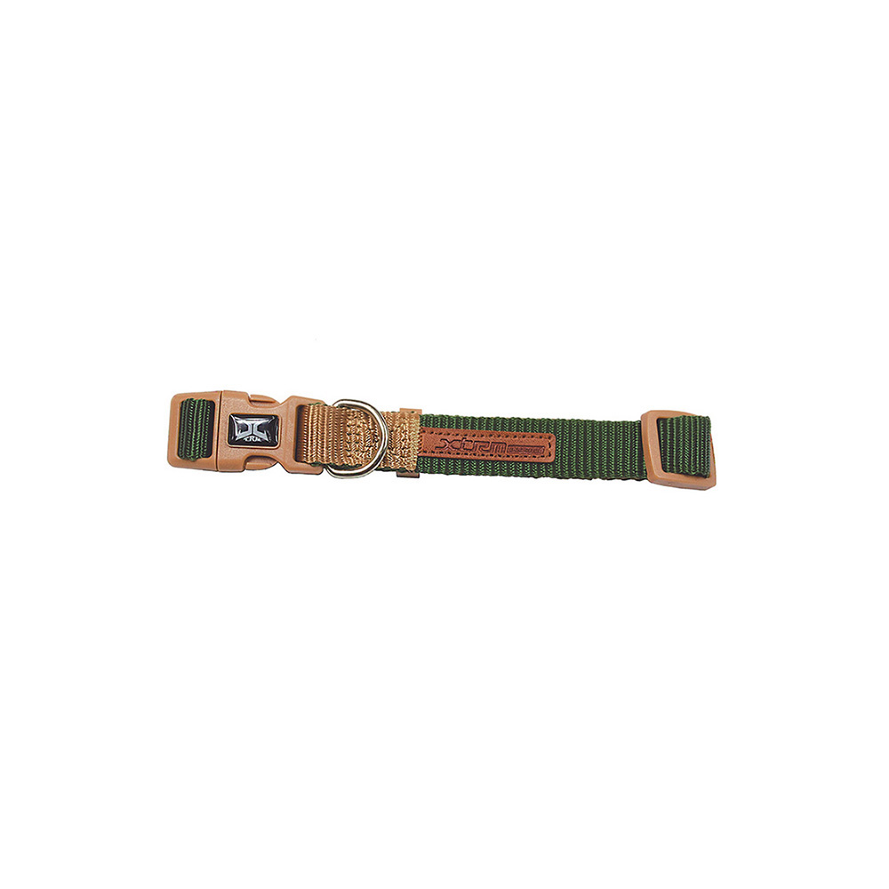 Colar verde-beige forest-british x-trm duplo premium 30-40cm x 1.5cm nayeco