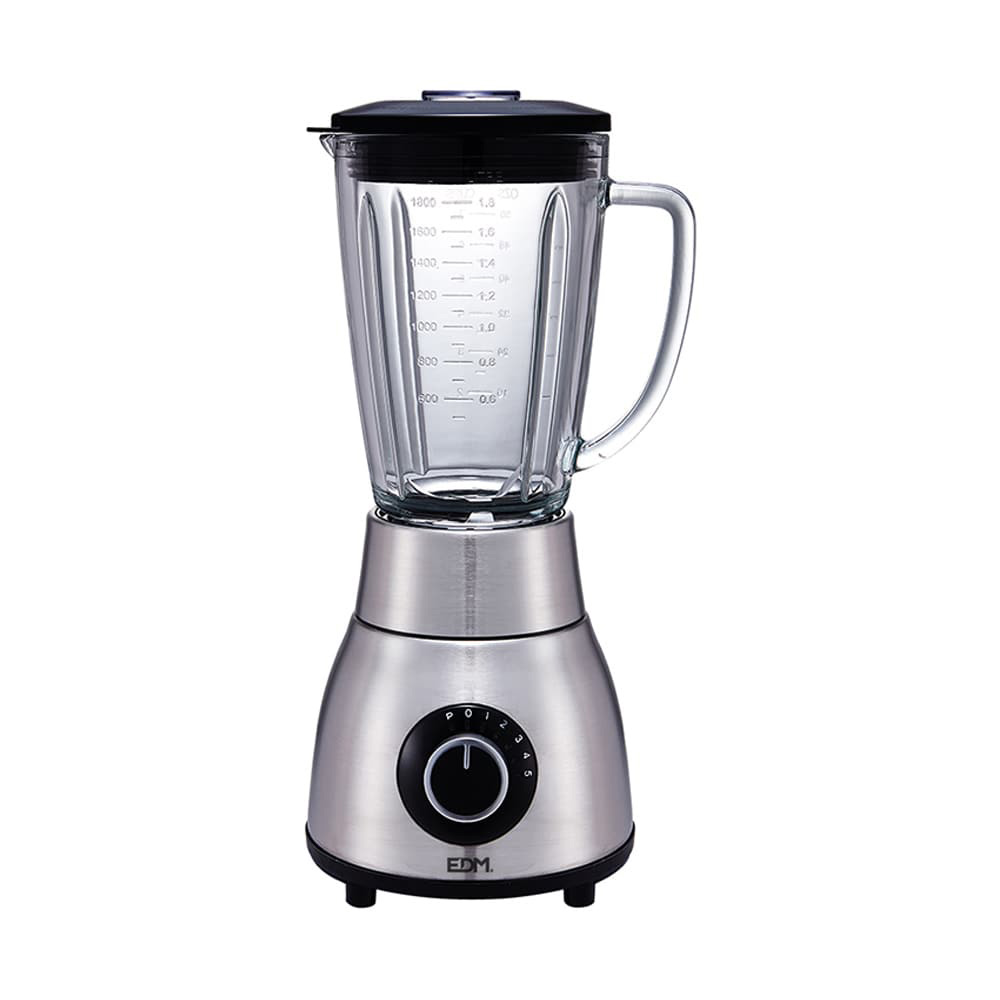 Liquidificador 1200w com copo de vidro 1 8 l ø18 5x43cm edm