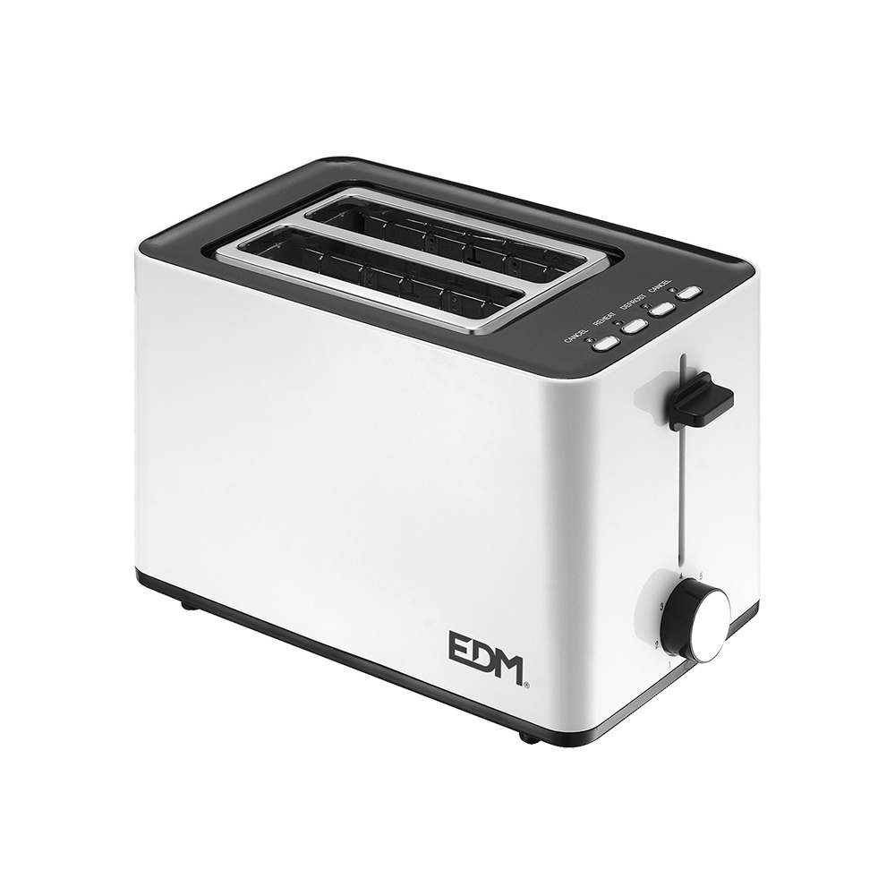 Torradeira 850w ranhura dupla  white design  25x16x18 5cm edm
