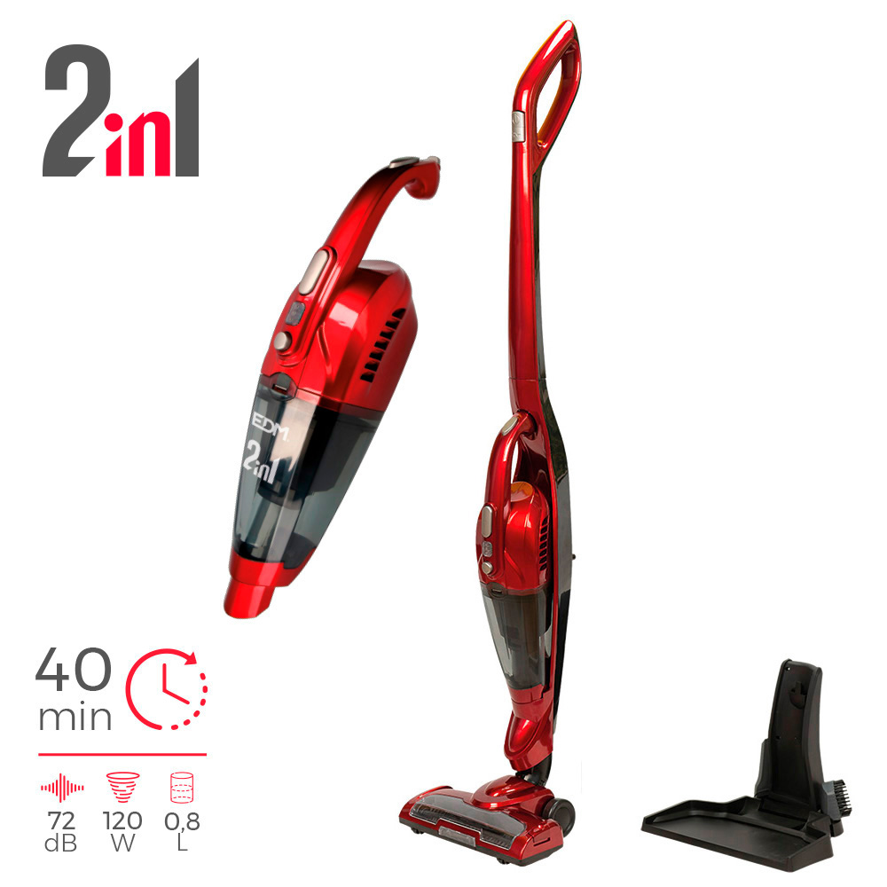 Aspirador escova sem cabo 2 em 1 22 2v 120w 30x23 5x118cm edm