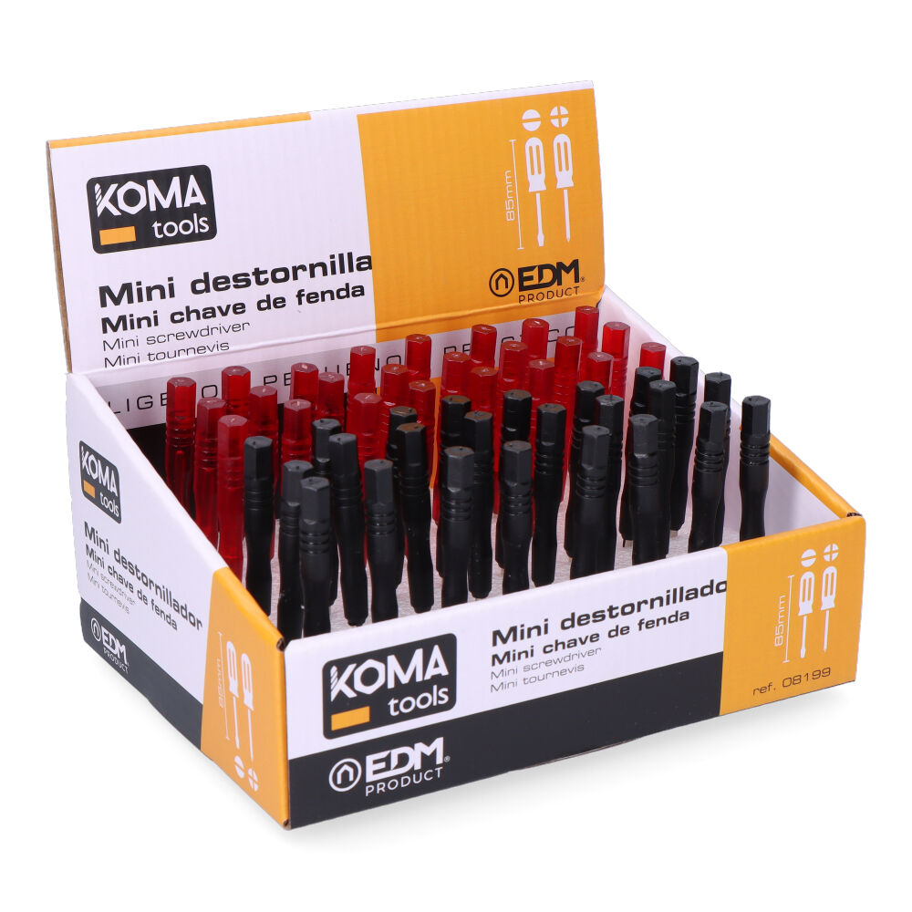 Display 48 mini chaves de fenda 80mm koma tools