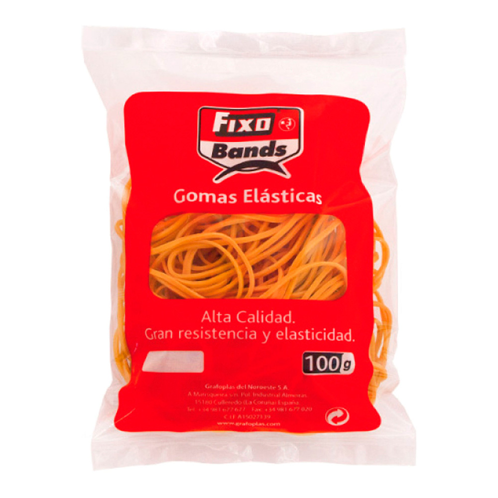 Borracha elastica fixa saco 100g 2mmx12cm