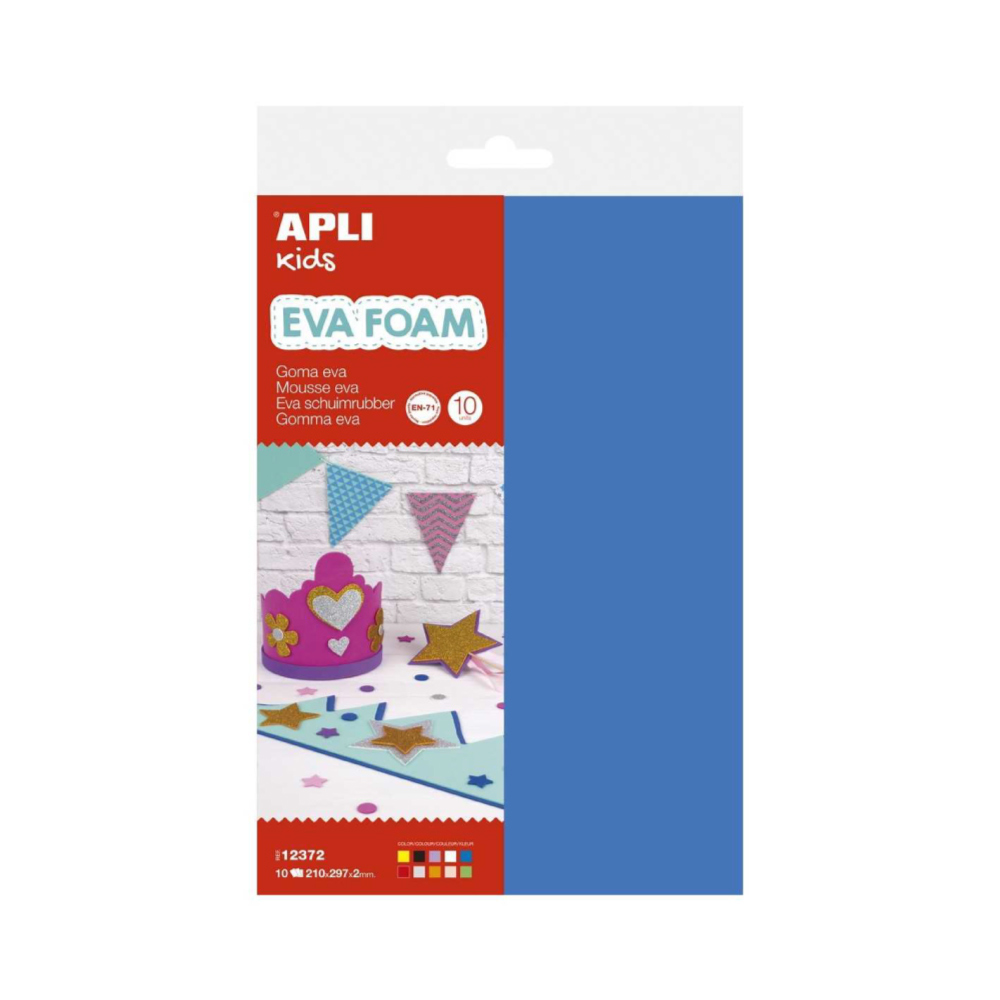 Pack de borracha eva multicolor a4 10 folhas apli kids
