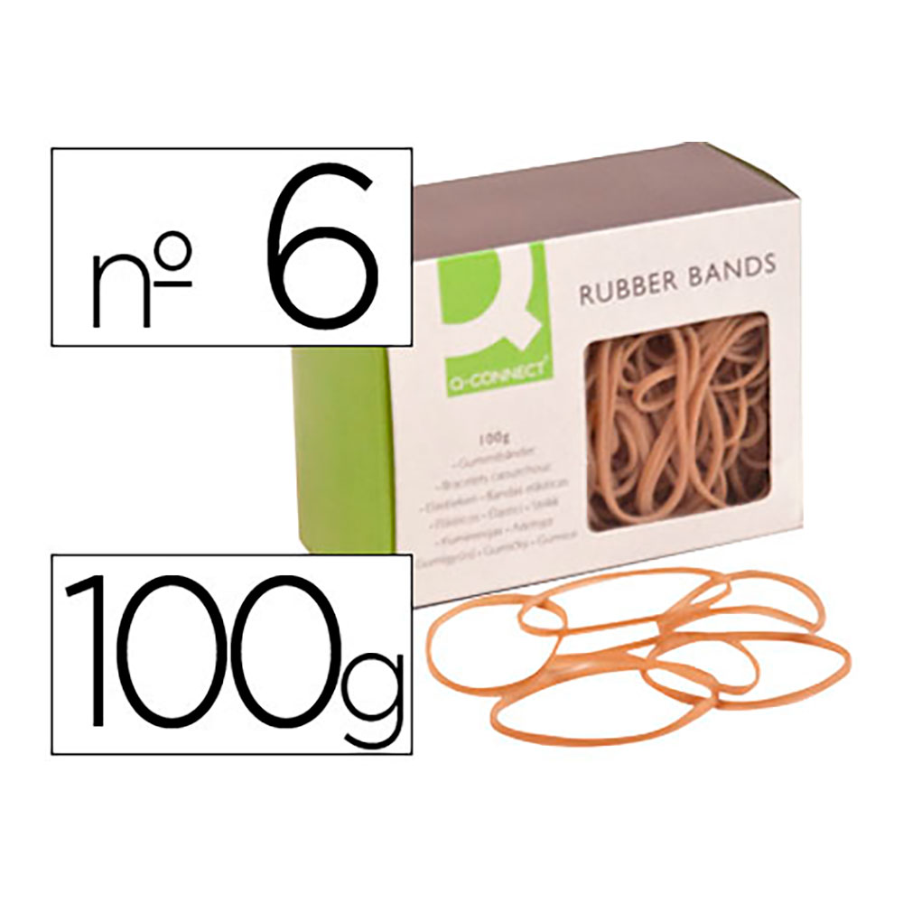 Elásticos q-connect 100gr. n°6 60x2mm