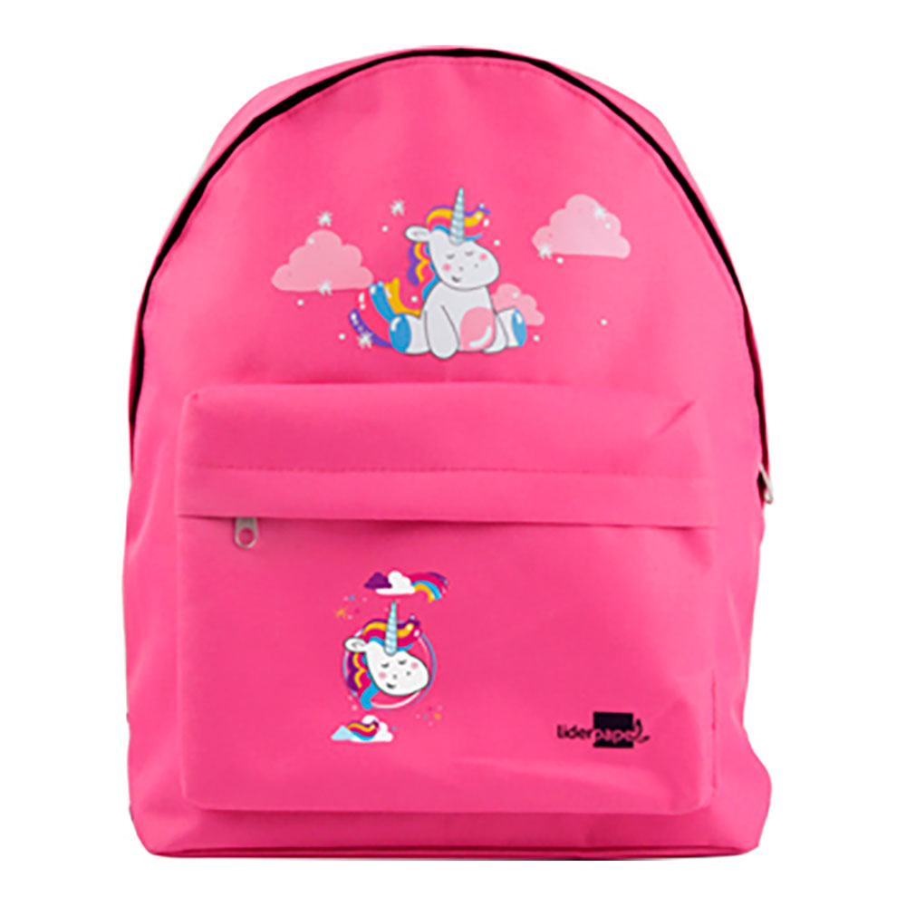 Ult. unidades mochila liderpapel modelo unicornio rosa 38x28x12cm