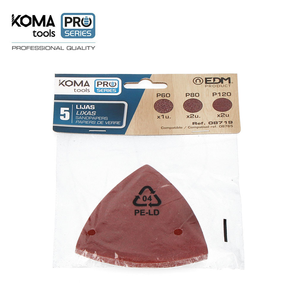 Pack 5 lixas para 08765 koma tools