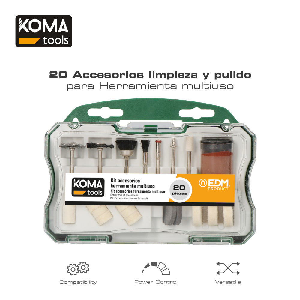 Set 20 acessorios para 08709 koma tools