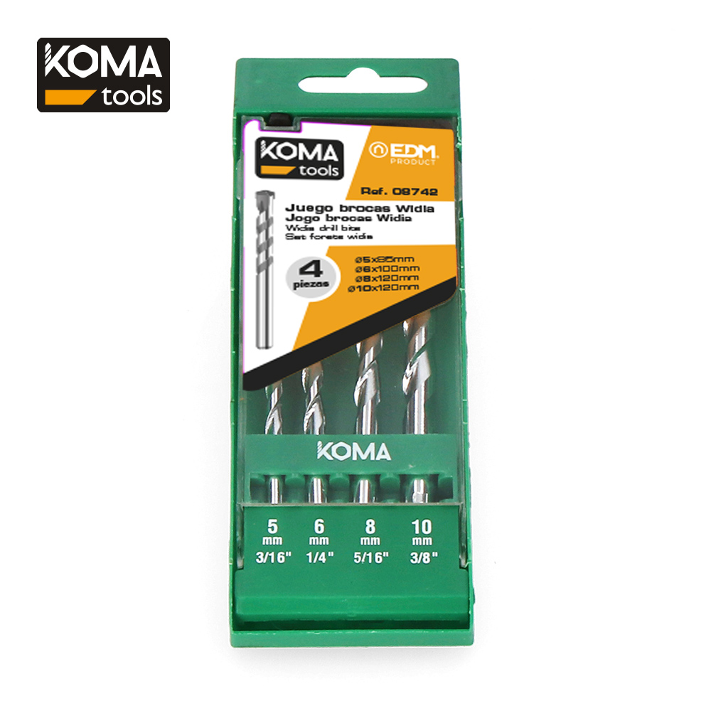 Jogo de 4 brocas widia standard koma tools
