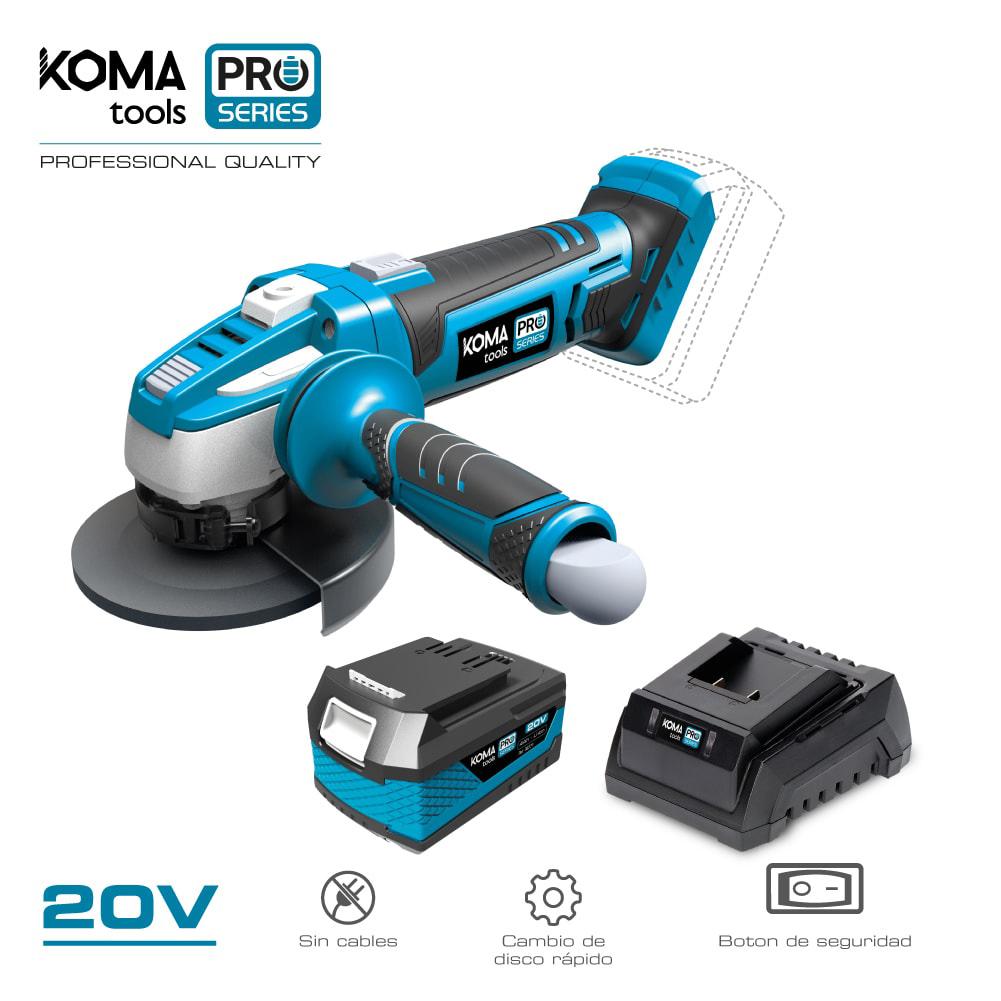 Kit rebarbadora 20v com 1 bateria 4 0a e carregador 08772. 28 9x23 9cm koma tools pro series battery