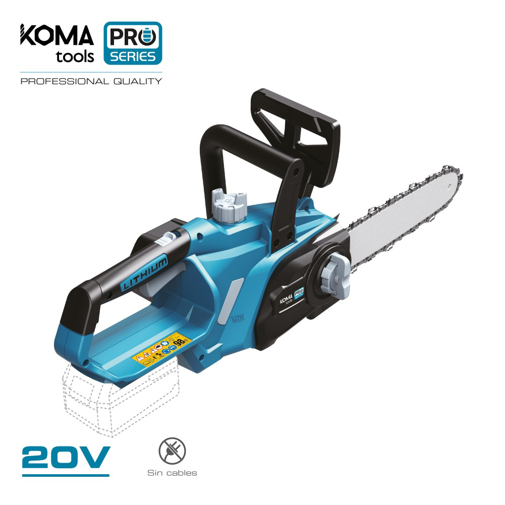 Motosserra 20v (sem bateria e carregador) 63x23 2cm koma tools pro series battery