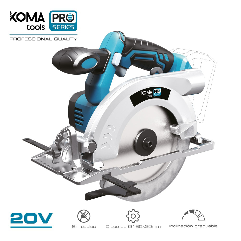 Serra circular 20v (não incluindo bateria e carregador) 30 1x21 5cm koma tools pro series battery