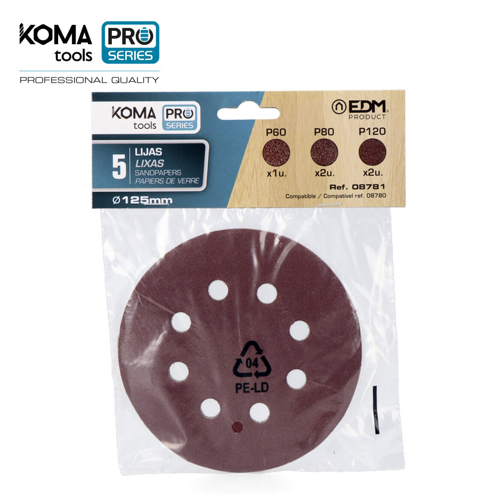 Kit 5 lixas sobresselente para 08780koma tools pro series battery