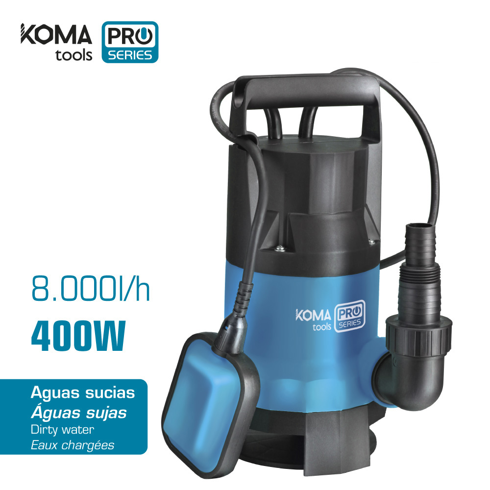 Bomba para extração de água suja 400w 17x33cm koma tools