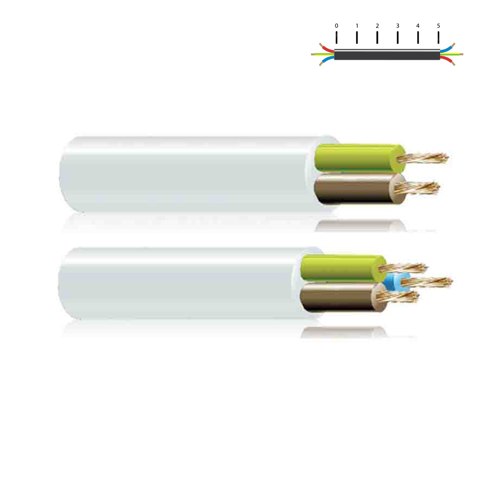 Cabo tubular 3x0 75mm branco h 05 vv-f euro/mts