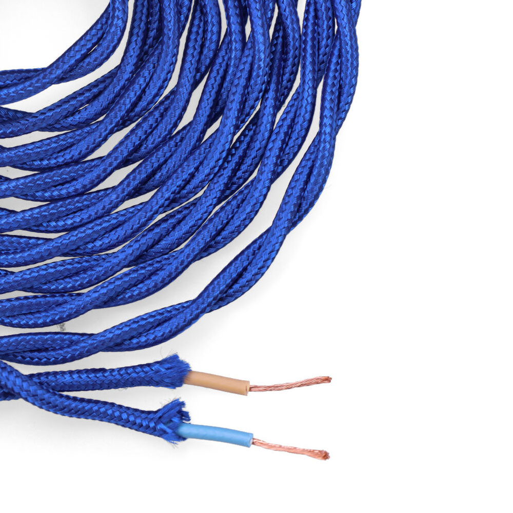 Cabo têxtil trançado 2x0 75mm c12 ouro seda 5m