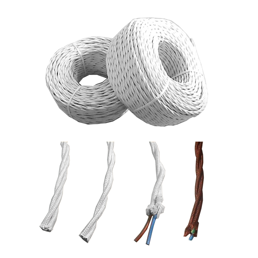 Cabo paralelo têxtil trançado 2x1mm castanho euro/mts