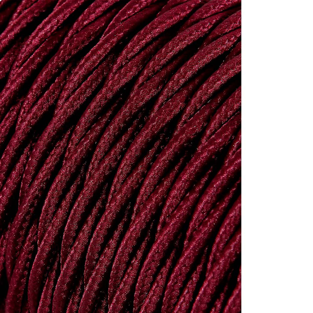 Cabo têxtil trançado 2x0 75mm c08 vinho seda 25m