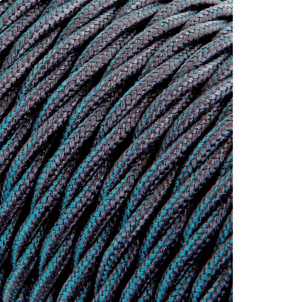 Cabo têxtil trançado 2x0 75mm c63 cinzento escuro seda 25m