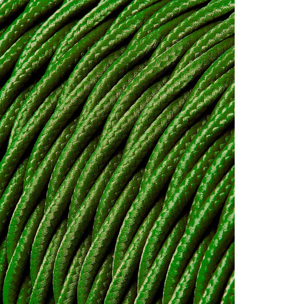 Cabo têxtil trançado 2x0 75mm c18 verde seda 25m