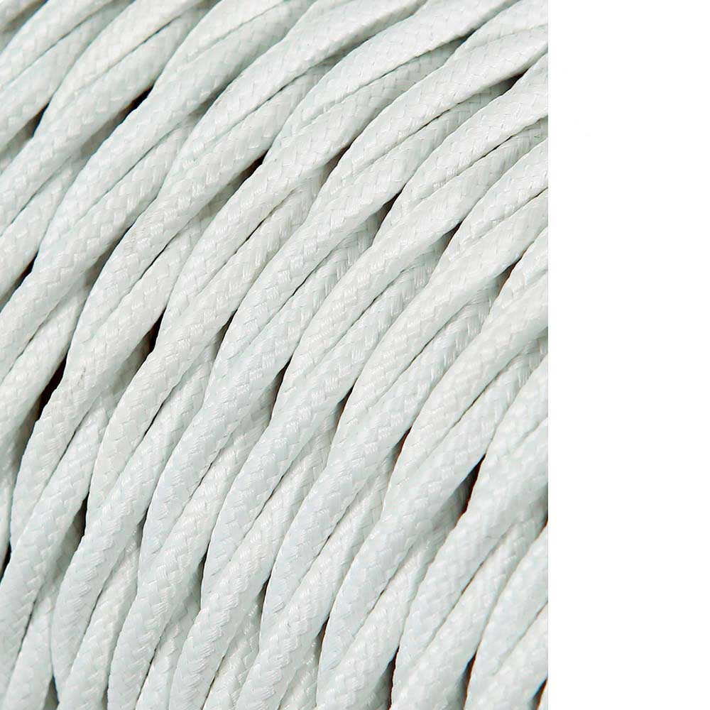 Cabo têxtil trançado 2x0 75mm c01 alumínio branco seda 25m