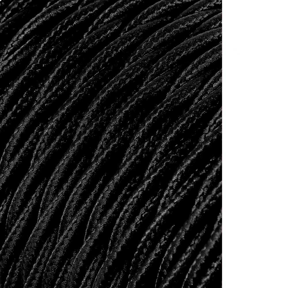 Cabo têxtil trançado 2x0 75mm c41 preto seda 25m