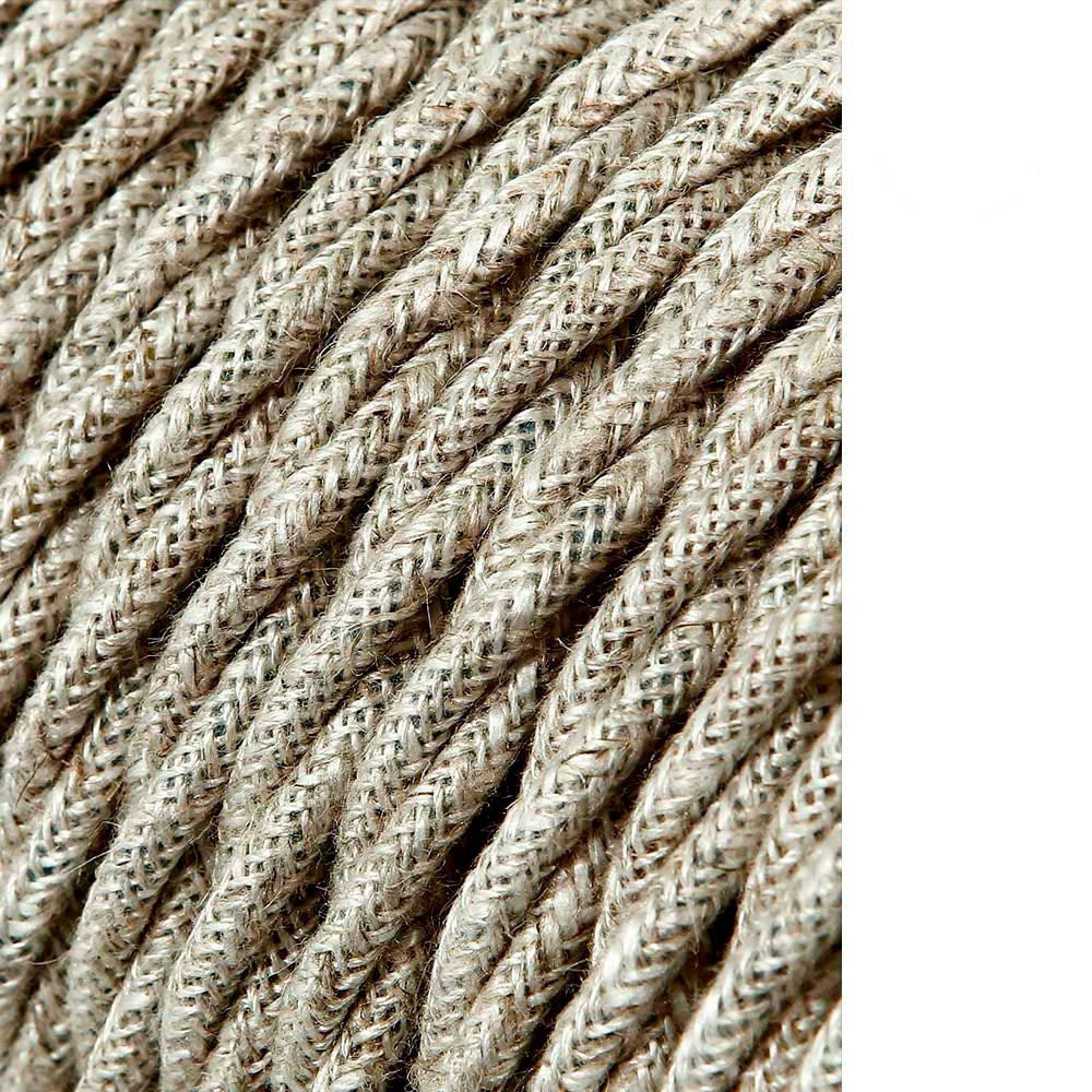 Cabo têxtil trançado 2x0 75mm linho 25m