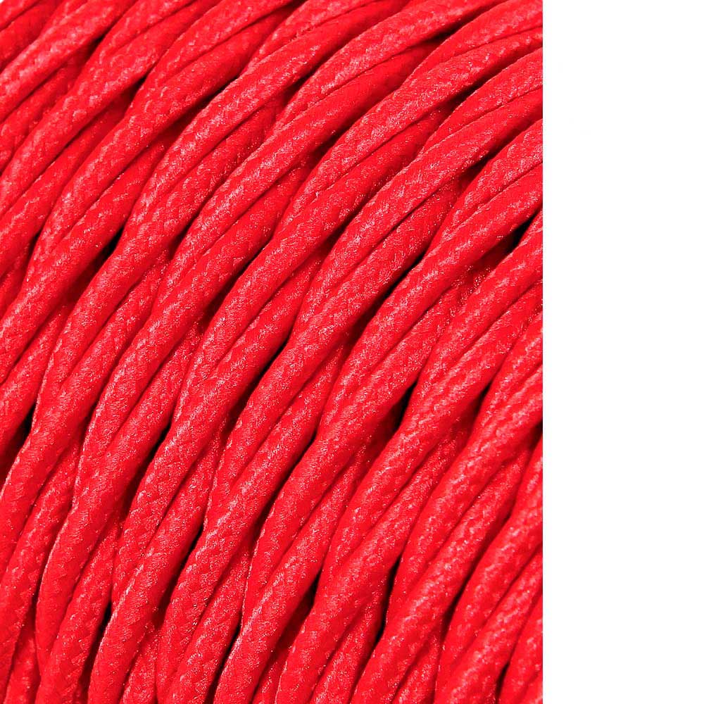 Cabo têxtil trançado 2x0 75mm c62 vermelho 25m