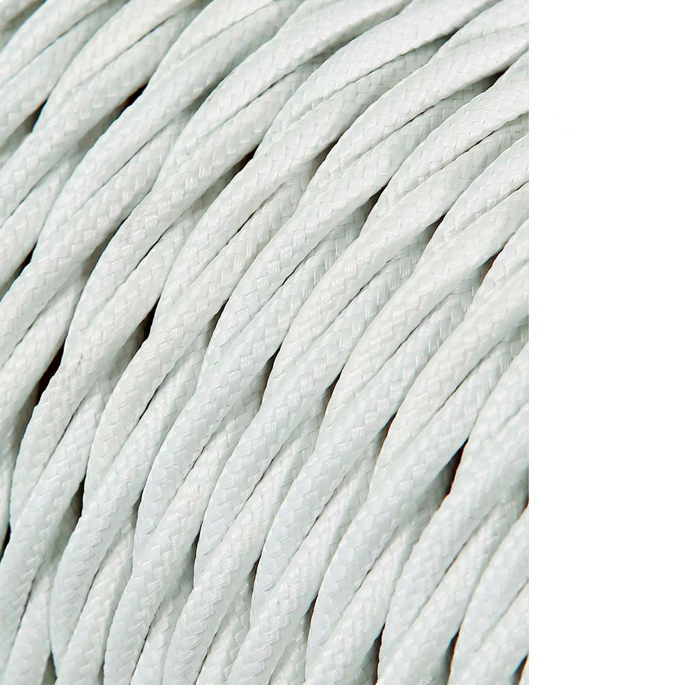 Cabo têxtil trançado 2x0 75mm branco 25m