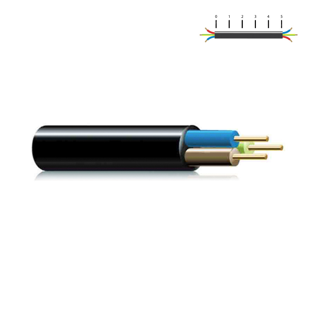 Cabo acrílico 2x1mm preto euro/mts