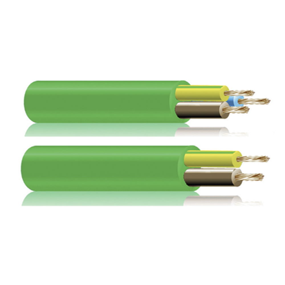 Ult. unidades cabo livre de halogéneos verde 2x1 5mm euro/mts
