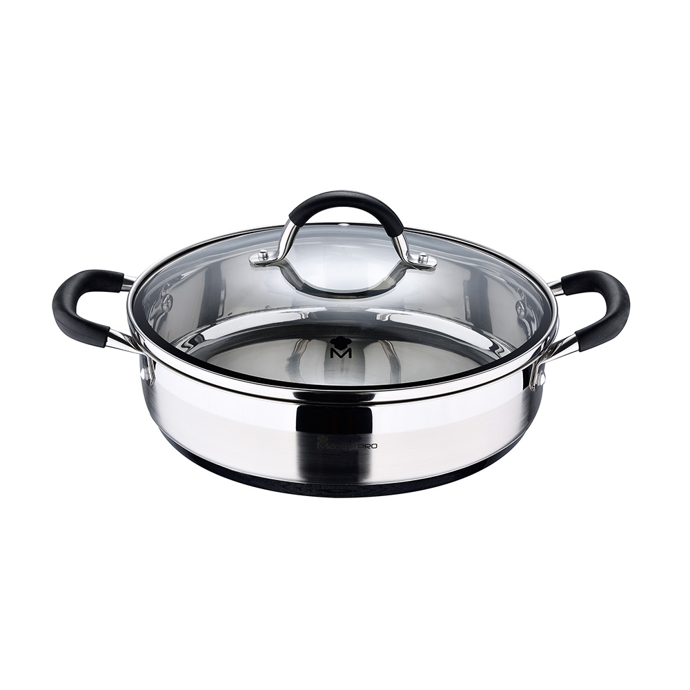 Tarteira ø28x7 5cm 3 8l inoxidable com tampa foodies bgmp-1503-bk masterpro