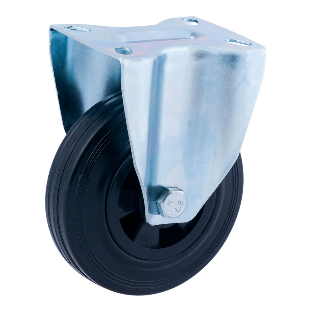 Roda fixa ø80mm (roda) borracha preta cr29465 afo