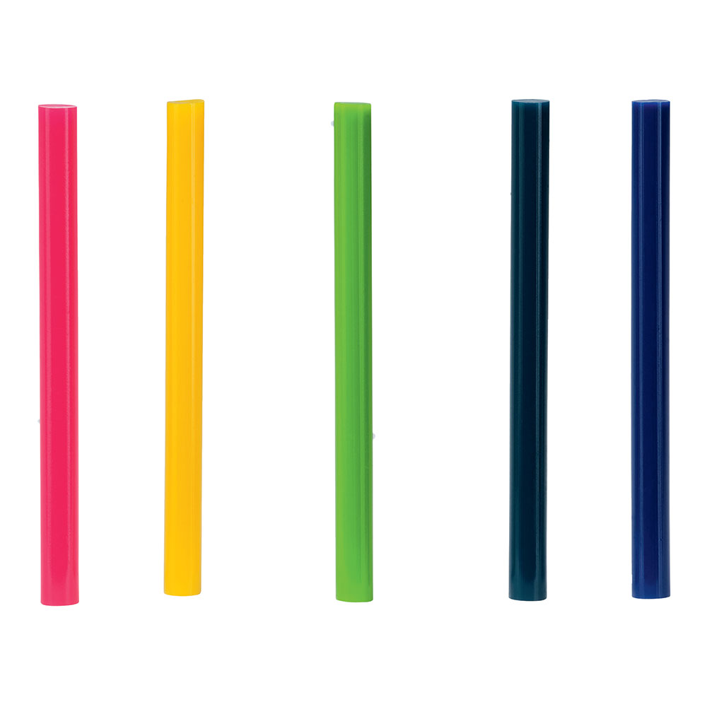 Blíster 36 tubos de cola ø7x90mm vermelho  verde  amarelo  azul e preto 5001426 rapid