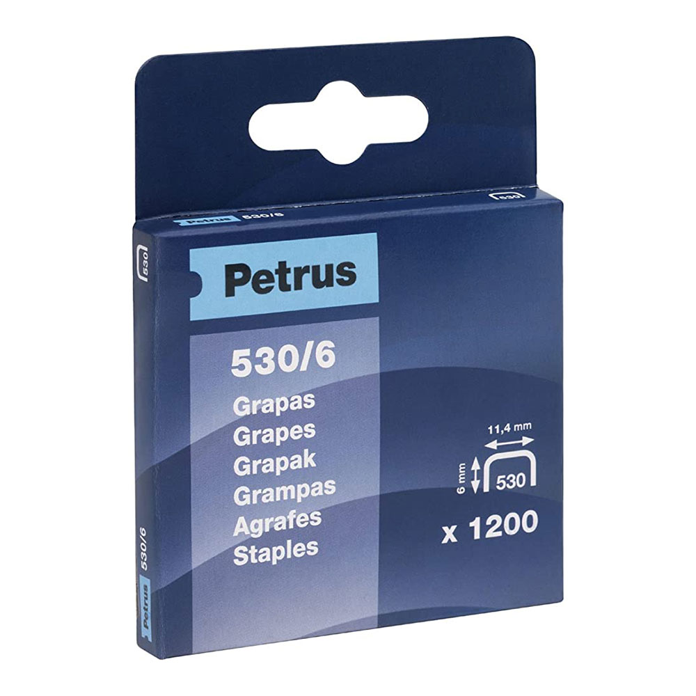 Caixa 1200 agrafos mod. 530/6mm 77513 petrus