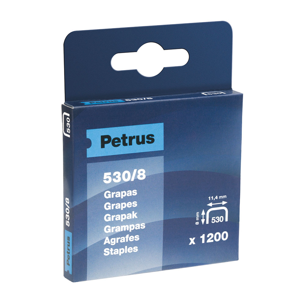 Caixa 1200 agrafos mod. 530/8mm 77514 petrus